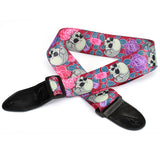 Maxbell Adjustable Buckle Guitar Strap w/ Skull Print