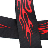 Maxbell Adjustable Buckle Guitar Strap w/ Red Flame Print