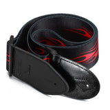 Maxbell Adjustable Buckle Guitar Strap w/ Red Flame Print
