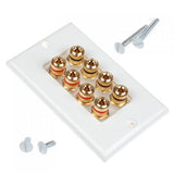 Maxbell Speaker Cable Wall Plate - 8 Banana Plug