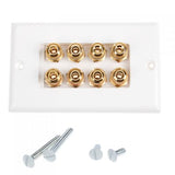 Maxbell Speaker Cable Wall Plate - 8 Banana Plug