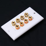 Maxbell Speaker Cable Wall Plate - 8 Banana Plug