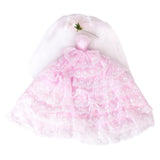 Maxbell Princess Wedding Gown Dress w/ Veil for 12inch fashion Doll Light Pink