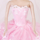 Maxbell Princess Wedding Gown Dress w/ Veil for 12inch fashion Doll Light Pink