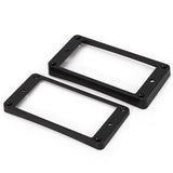 Maxbell Black Curved Neck Bridge Pickup Frame Mounting Rings Switch Covers for LP Guitar