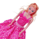Maxbell Shocking Pink Princess Wedding Gown Dress for Doll