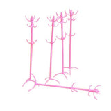 Maxbell 5pcs Dollhouse Furniture Clothes Tree Shocking for Pink