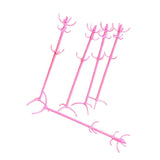 Maxbell 5pcs Dollhouse Furniture Clothes Tree Shocking for Pink