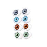 Maxbell 4 Color 8pcs Oval Hollow Back Plastic Eyes For Doll Mask DIY 5mm