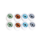 Maxbell 4 Color 8pcs Oval Hollow Back Plastic Eyes For Doll Mask DIY 5mm