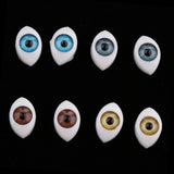 Maxbell 4 Color 8pcs Oval Hollow Back Plastic Eyes For Doll Mask DIY 6mm