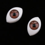 Maxbell 4 Color 8pcs Oval Hollow Back Plastic Eyes For Doll Mask DIY 6mm