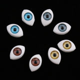 Maxbell New 4 Color 8pcs 5mm Oval Hollow Back DIY Plastic Eyes Doll Mask+8pcs 6mm Eyes