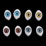 Maxbell 4 Color 8pcs Oval Hollow Back Plastic Eyes For Doll Mask DIY 6mm
