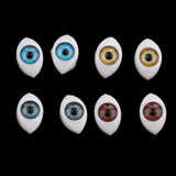 Maxbell New 4 Color 8pcs 5mm Oval Hollow Back DIY Plastic Eyes Doll Mask+8pcs 6mm Eyes