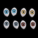 Maxbell 3x 8 Plastic Oval Fake Eyes Eyeballs for Mask Doll Bear Toy 4 Color 5mm 6mm 8mm