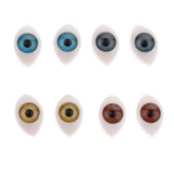 Maxbell 4 Color 8pcs Oval Hollow Back Plastic Eyes For Doll Mask DIY 6mm