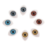 Maxbell 4 Color 8pcs Oval Hollow Back Plastic Eyes For Doll Mask DIY 6mm