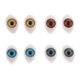 Maxbell 4 Color 8pcs Oval Hollow Back Plastic Eyes For Doll Mask DIY 6mm