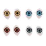 Maxbell 4 Color 8pcs Oval Hollow Back Plastic Eyes For Doll Mask DIY 6mm