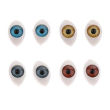 Maxbell 4 Color 8pcs Oval Hollow Back Plastic Eyes For Doll Mask DIY 6mm