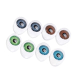 Maxbell 4 Color 8pcs Oval Hollow Back Plastic Eyes For Doll Mask DIY 8mm