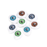 Maxbell 4 Color 8pcs Oval Hollow Back Plastic Eyes For Doll Mask DIY 8mm