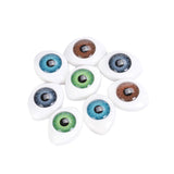 Maxbell 4 Color 8pcs Oval Hollow Back Plastic Eyes For Doll Mask DIY 8mm
