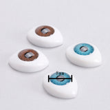 Maxbell 4 Color 8pcs Oval Hollow Back Plastic Eyes For Doll Mask DIY 8mm