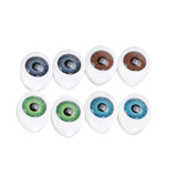 Maxbell 4 Color 8pcs Oval Hollow Back Plastic Eyes For Doll Mask DIY 8mm