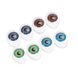 Maxbell 4 Color 8pcs Oval Hollow Back Plastic Eyes For Doll Mask DIY 8mm