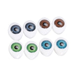 Maxbell 4 Color 8pcs Oval Hollow Back Plastic Eyes For Doll Mask DIY 10mm