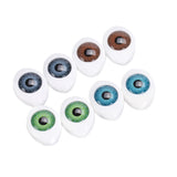 Maxbell 4 Color 8pcs Oval Hollow Back Plastic Eyes For Doll Mask DIY 10mm