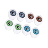 Maxbell 4 Color 8pcs Oval Hollow Back Plastic Eyes For Doll Mask DIY 10mm