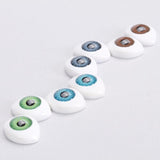 Maxbell 4 Color 8pcs Oval Hollow Back Plastic Eyes For Doll Mask DIY 10mm