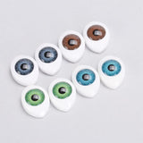 Maxbell 4 Color 8pcs Oval Hollow Back Plastic Eyes For Doll Mask DIY 10mm