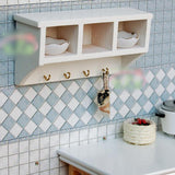 Maxbell Dollhouse Miniature Kitchen Wall Rack Shelf with Hanger Hooks & Microwave Oven