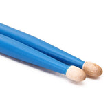 Maxbell 2 Pairs Maple Wood Drumsticks 5A Drum sticks wooden tips for Music Band Blue Red
