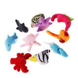 Maxbell 10 Pcs Velvet Sea Animals Finger Puppets Set