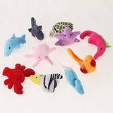 Maxbell 10 Pcs Velvet Sea Animals Finger Puppets Set