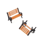 Maxbell 6xLot 5 1:75 Plastic Model Park Bench Model Landscape w/ Black Arm