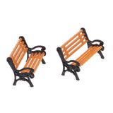 Maxbell 6xLot 5 1:75 Plastic Model Park Bench Model Landscape w/ Black Arm