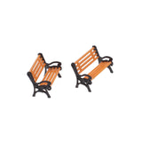 Maxbell 5 Model Train Bench Chair scenery layout 1:75 HO+20PCS Single Head Lamppost Lamp