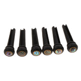 Maxbell 6pcs Abalone Dot Guitar Bridge End Pin Set For Acoustic Guitars