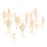 Maxbell 8x20pcs Unpainted Miniature Model Train People Figures 1:30