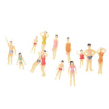 Maxbell 100 Painted Model Train Passenger +20 Beach Pool People Figures N Scale 1:150