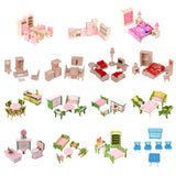 Maxbell Wooden Toy Room Set Dollhouse Furniture Accessory Pink