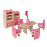 Maxbell Wooden Toy Room Set Dollhouse Furniture Accessory Pink
