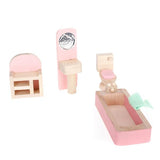 Maxbell Wooden Toy Room Set Dollhouse Furniture Accessory Light Pink