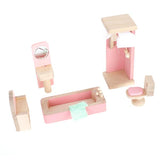 Maxbell Wooden Toy Room Set Dollhouse Furniture Accessory Light Pink